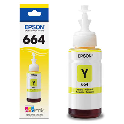 Epson T664420 Yellow Ink Bottle Epson 664 Yellow Ink Bottle; Yield: 6,500 pages
