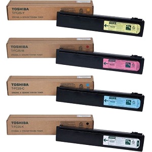 Toshiba TFC25 Toner Cartridge Set Includes 1 Each of TFC25K, TFC25C, TFC25M, TFC25Y