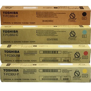 Toshiba TFC30 Toner Cartridge Set Includes 1 Each of TFC30UK, TFC30UC, TFC30UM, TFC30UY