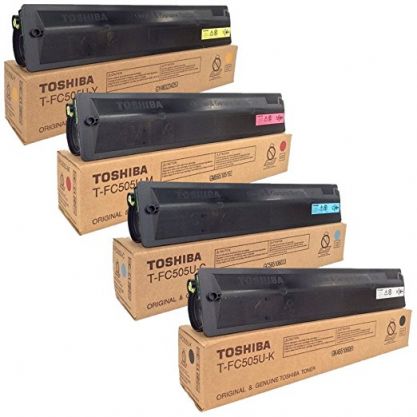 Toshiba TFC505U Toner Cartridge Set Includes 1 Each of TFC505UK, TFC505UC, TFC505UM, TFC505UY