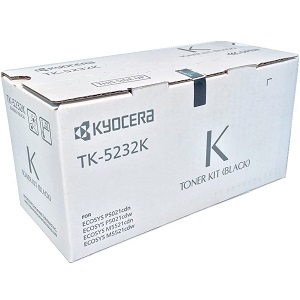 Kyocera TK5232K Black Toner Cartridge TK-5232K (1T02R90US0) High Yield Black Toner Cartridge; Yield: 2,600 pages
