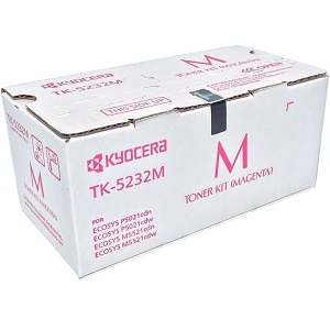 Kyocera TK5232M Magenta Toner Cartridge TK-5232M (1T02R9BUS0) High Yield Magenta Toner Cartridge; Yield: 2,200 pages