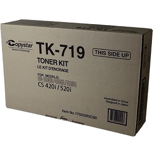 Copystar TK719 Black Toner Cartridge TK-719 Black Toner; Yield: 34,000 pages