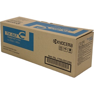 Kyocera TK867C Cyan Toner Cartridge TK-867C Cyan Toner Cartridge; Yield: 20,000 pages