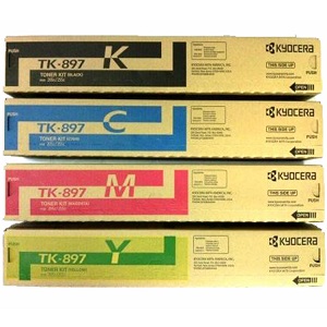 Kyocera TK897 Toner Cartridge Set Includes 1 Each of TK897K, TK897C, TK897M, TK897Y