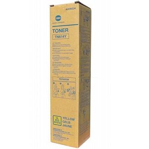 TN-614Y (A0VW234) Yellow Toner Cartridge; Yield: 26,000 pages