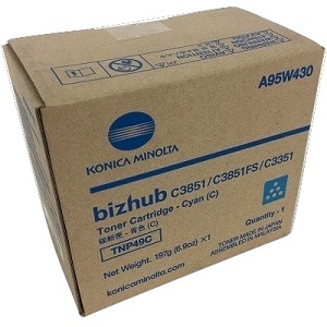 Konica Minolta TNP49C Cyan Toner Cartridge A95W430 (TNP-49C) Cyan Toner Cartridge; Yield: 12,000 pages