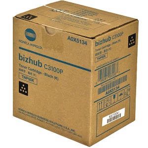 Konica Minolta TNP50K Black Toner Cartridge A0X5134 (TNP-50K) Black Toner Cartridge; Yield: 6,000 pages