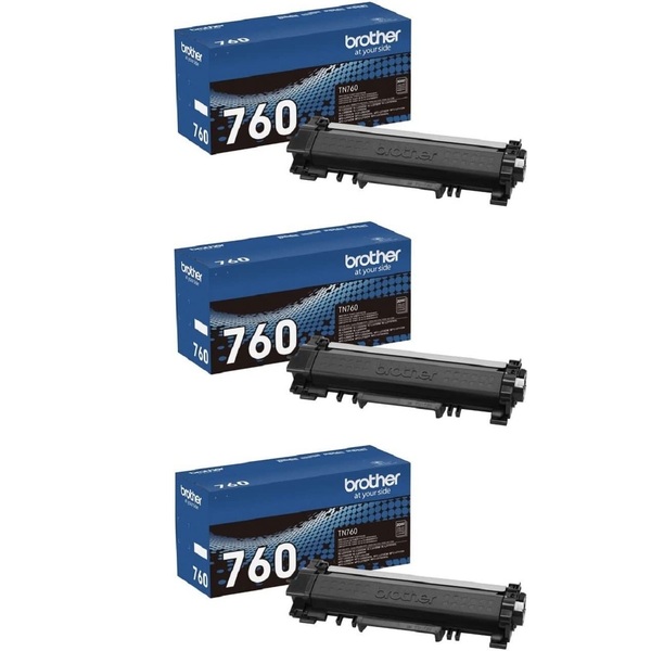 Brother TN760 High-Yield Toner, 3,000 Page-Yield, Black - 3 Pack TONER,TN760,HIYLD,3000,BK, 3 Pack