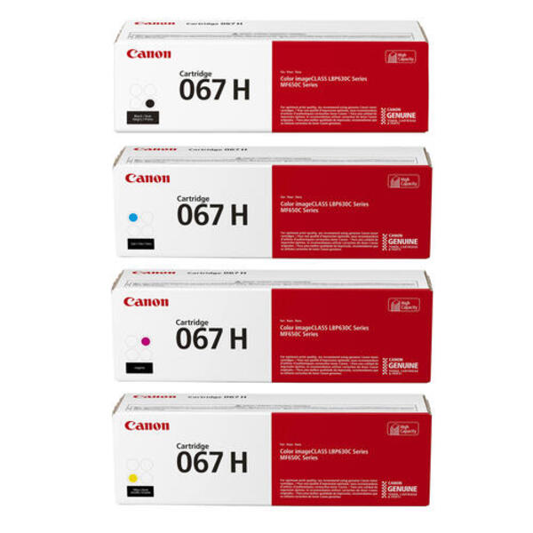 Canon 067H High Capacity Toner Cartridge Set Includes 067H High Capacity Black, Cyan, Magenta, Yellow