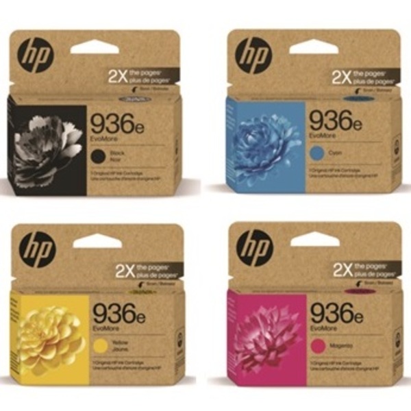 HP 936e Ink Cartridge Set Includes 936e EvoMore 4S6V6LN, 4S6V3LN, 4S6V4LN, 4S6V5LN