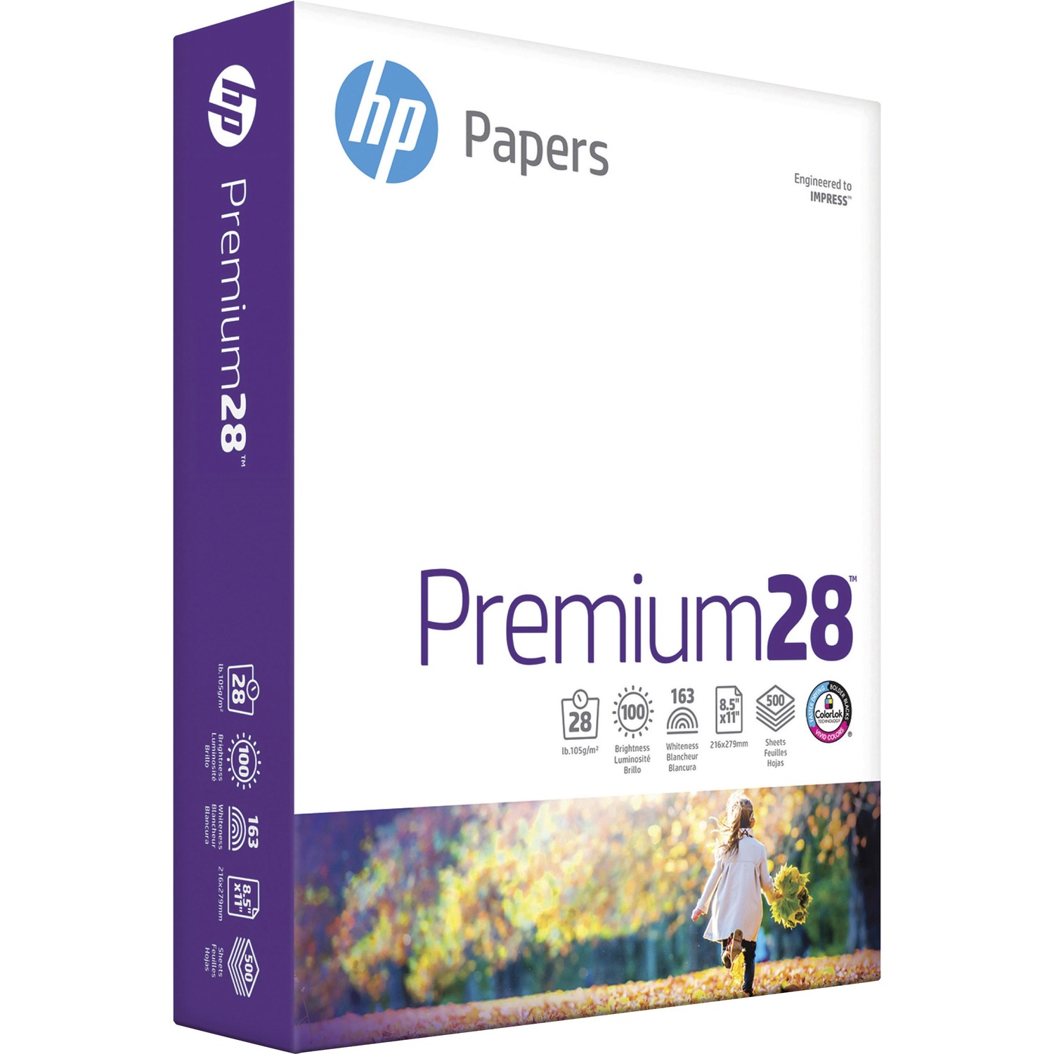 HP Papers Premium28 Laser Print Copy & Multipurpose Paper (205200) Letter - 8 1/2" x 11" - 28 lb Basis Weight - 320 g/m² Grammage - Smooth - 500 / Ream - Bright White