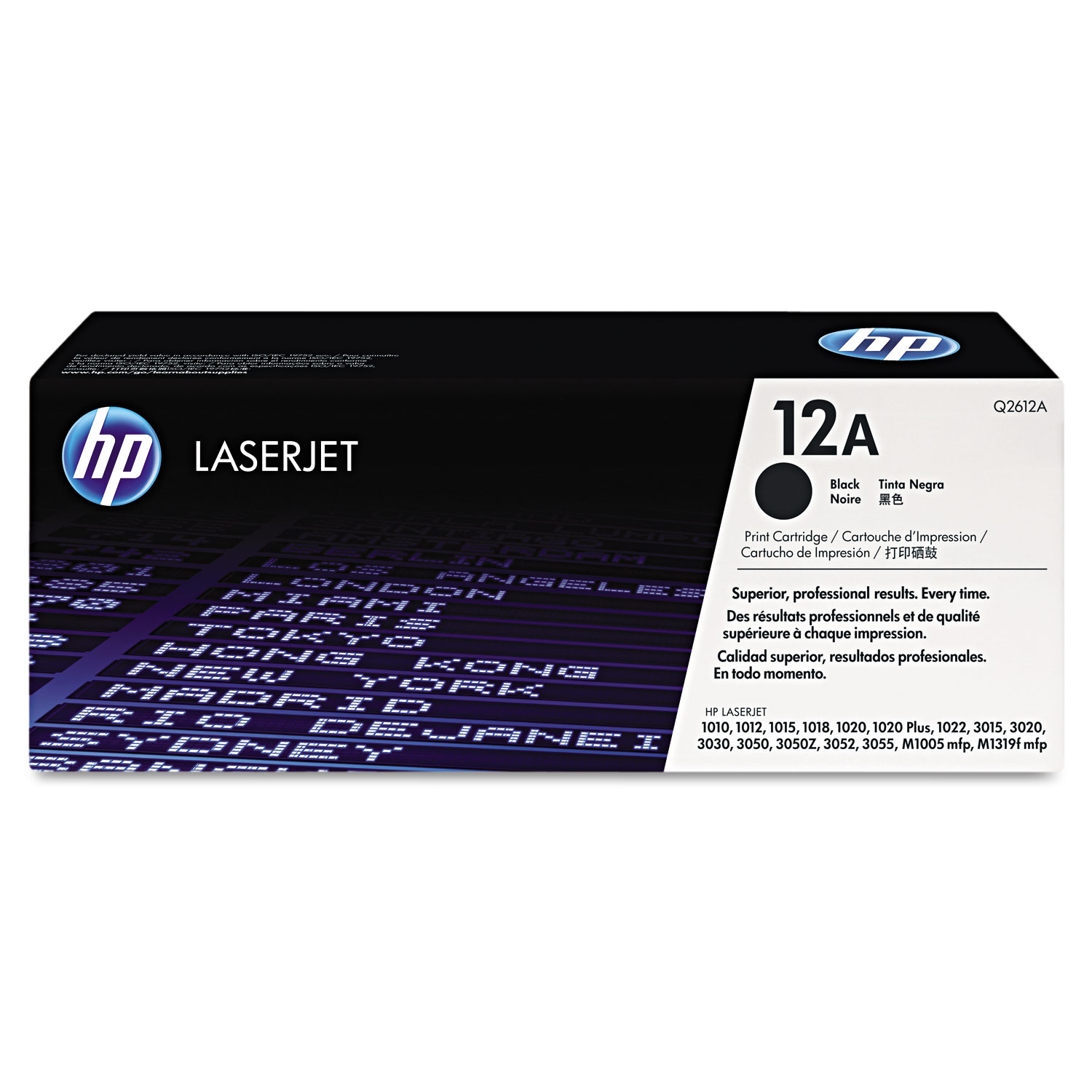 HP 12A Black Print Cartridge, Yield: 2,000 pages