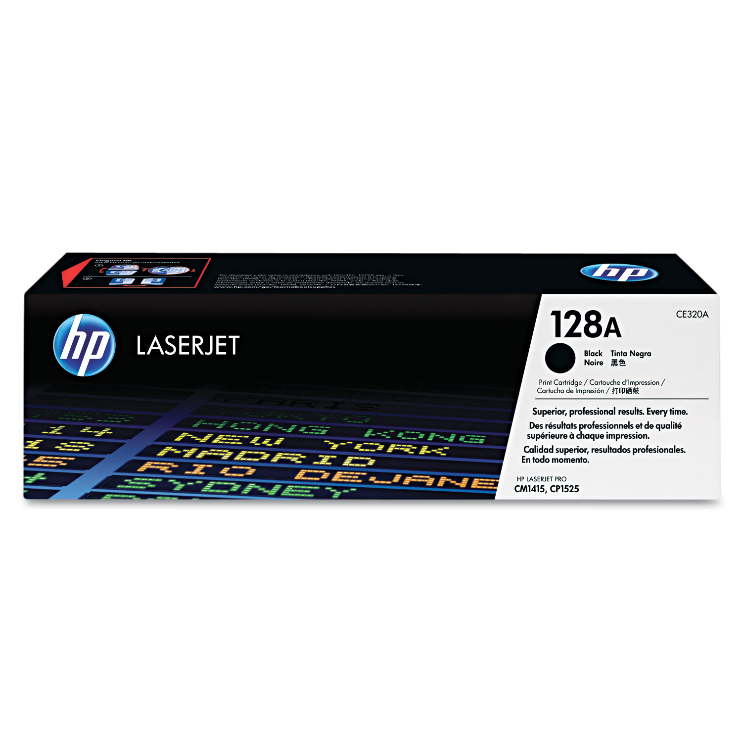 HP 128A Black Print Cartridge; Yield: 2,000 pages