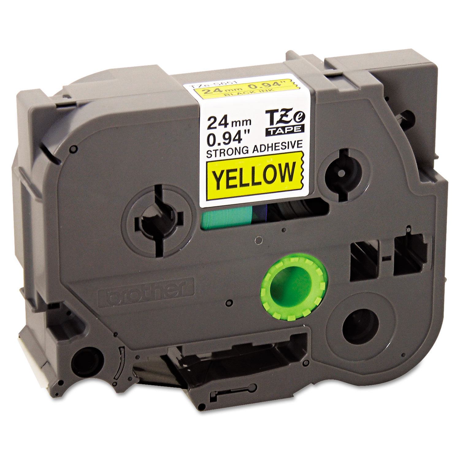 TZE-S651 1" (24MM) Black on Yellow Laminated Tape
