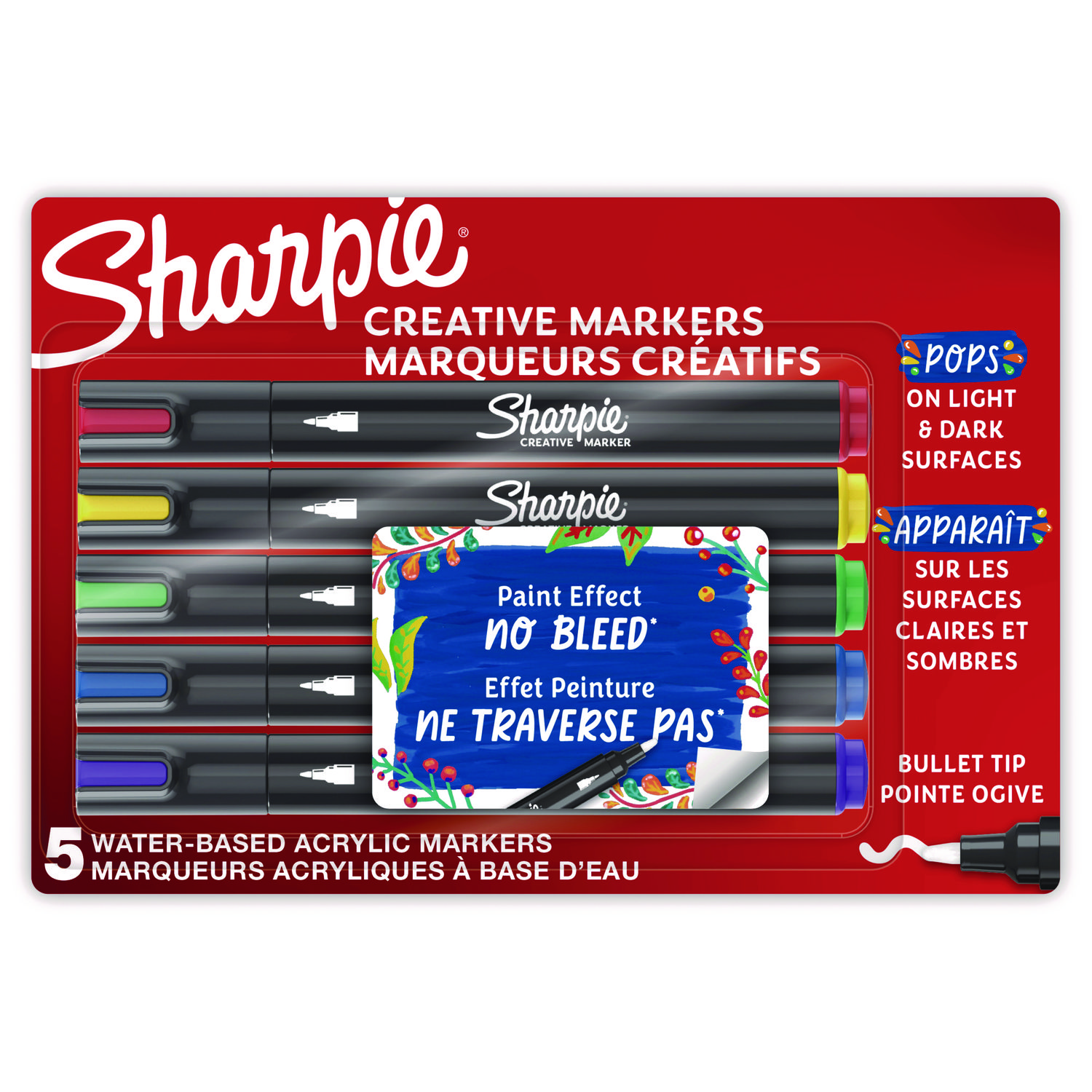 MARKER,BULLET,5PK,AST