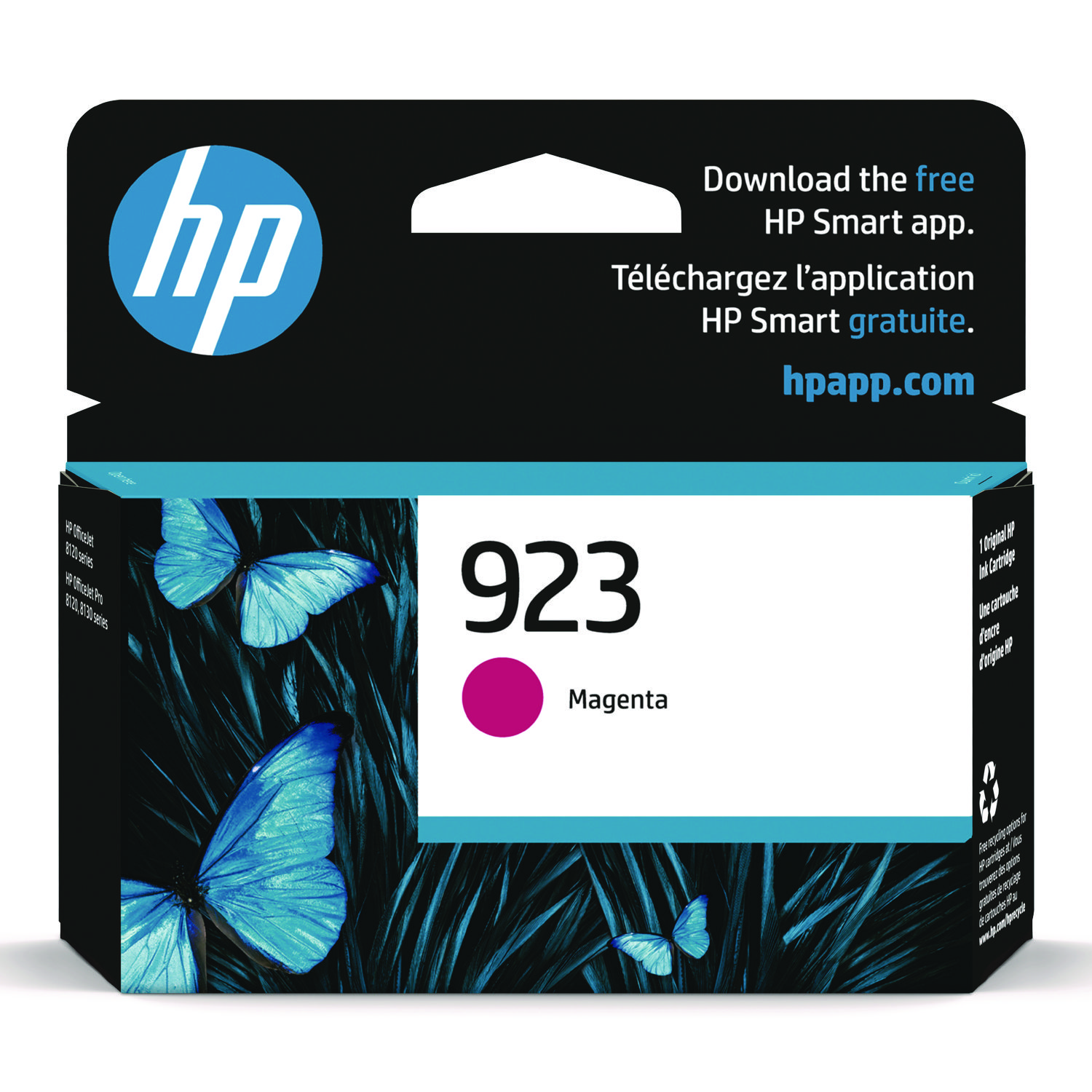 HP 923 Magenta Ink Cartridge; Yield 400 pages