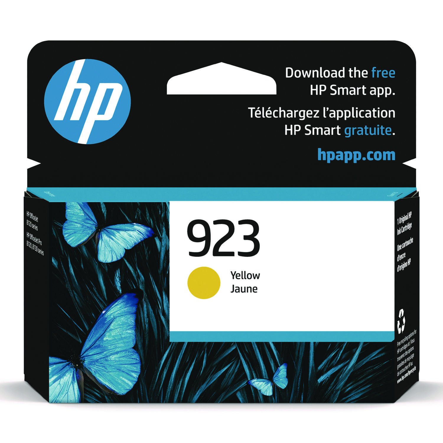 HP 923 Yellow Ink Cartridge; Yield 400 pages