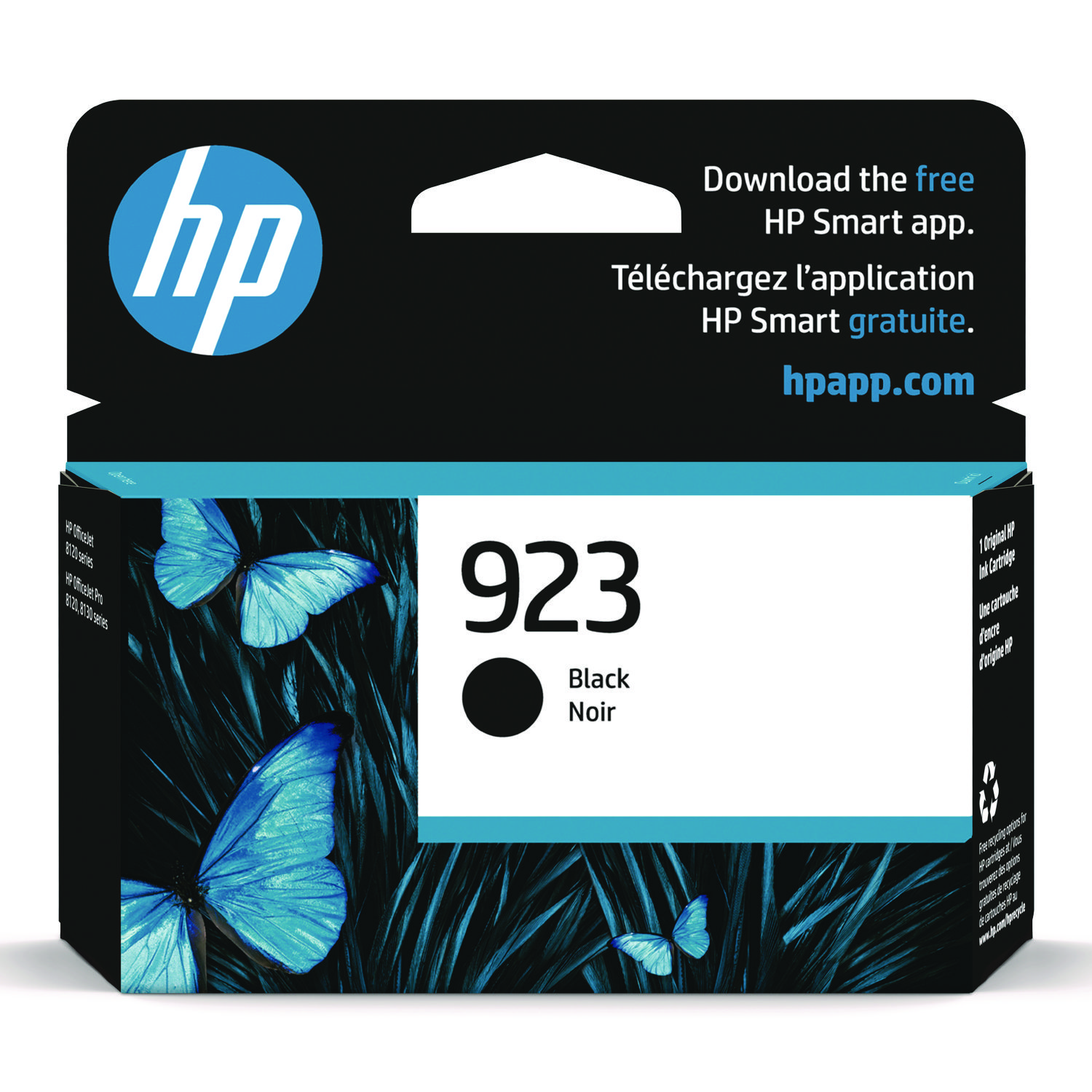 HP 923 Black Ink Cartridge; Yield 500 pages
