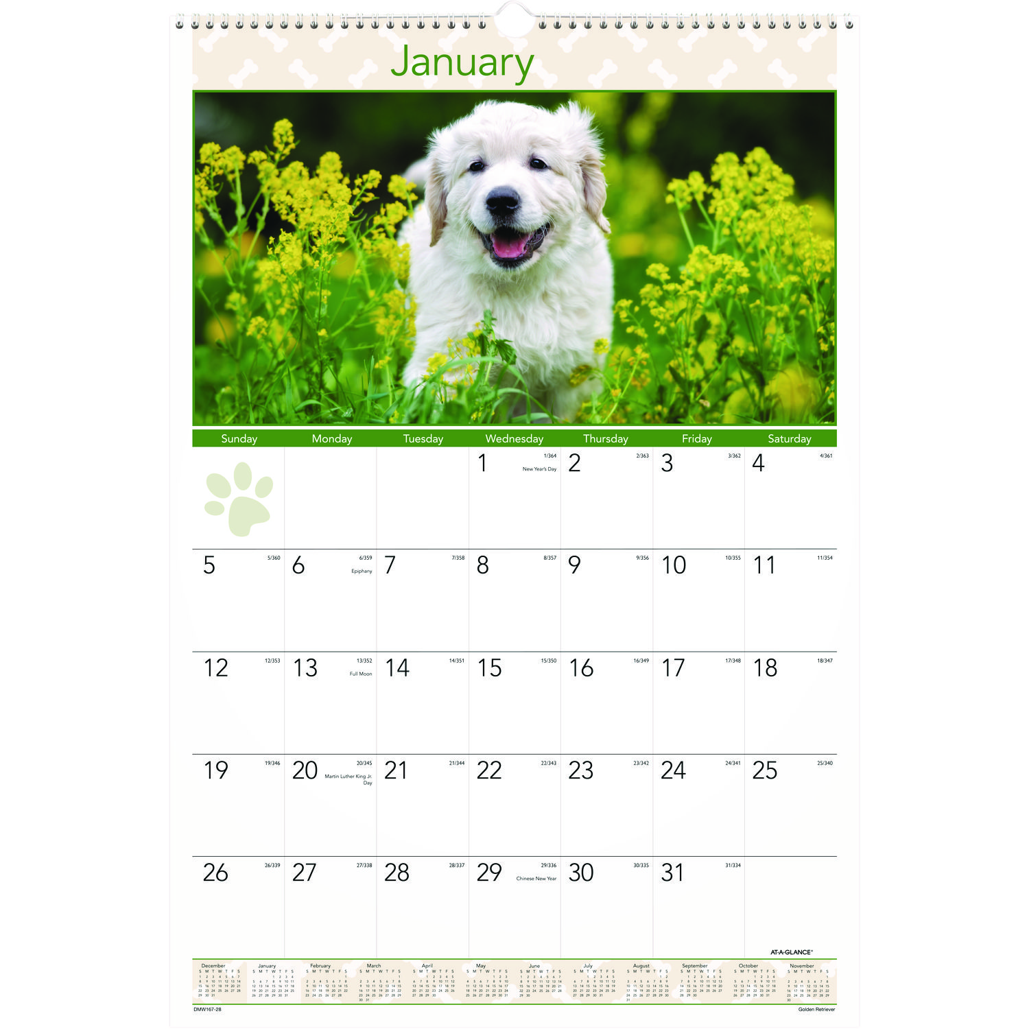 CALENDAR,WALL,MTH,PUPPIES
