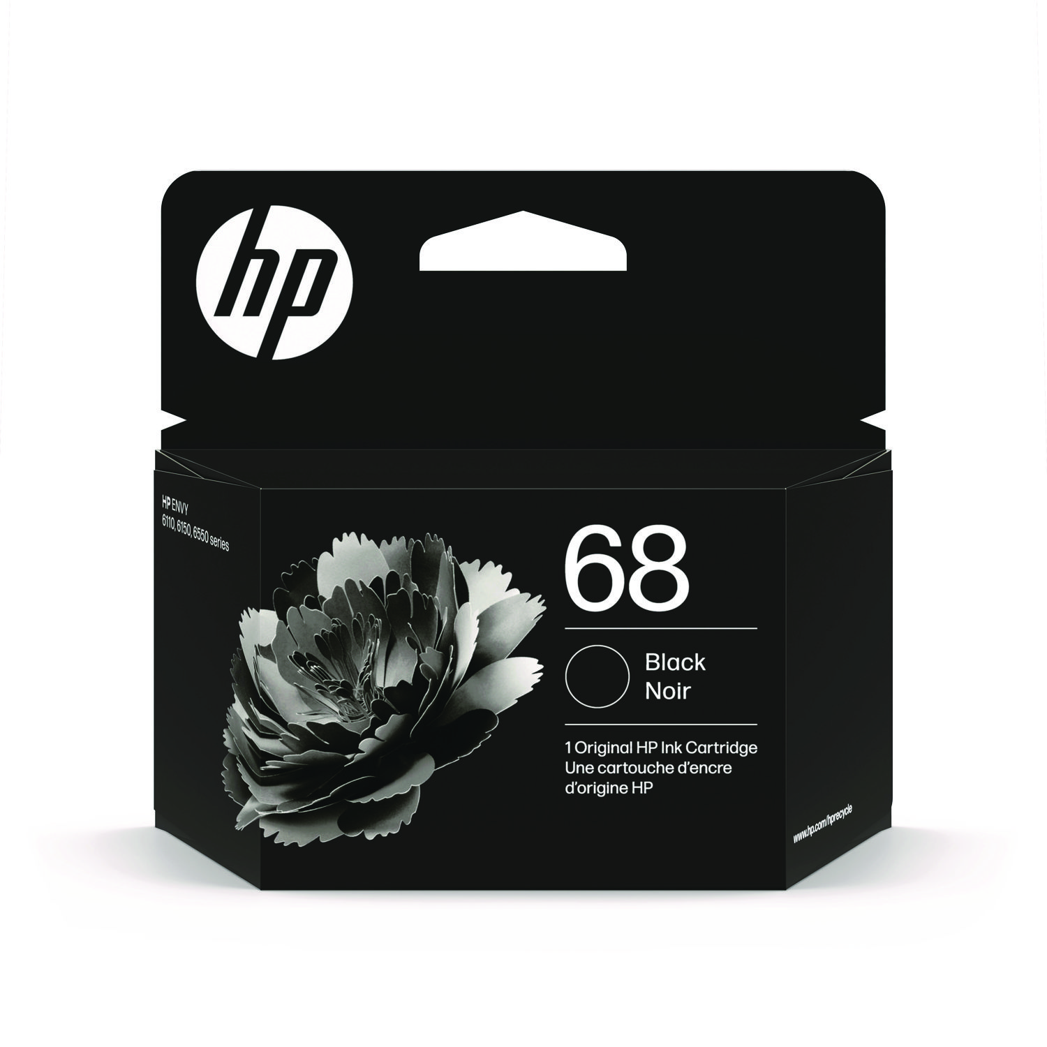 HP 68 Black Original Ink Cartridge; Yield 160 pages
