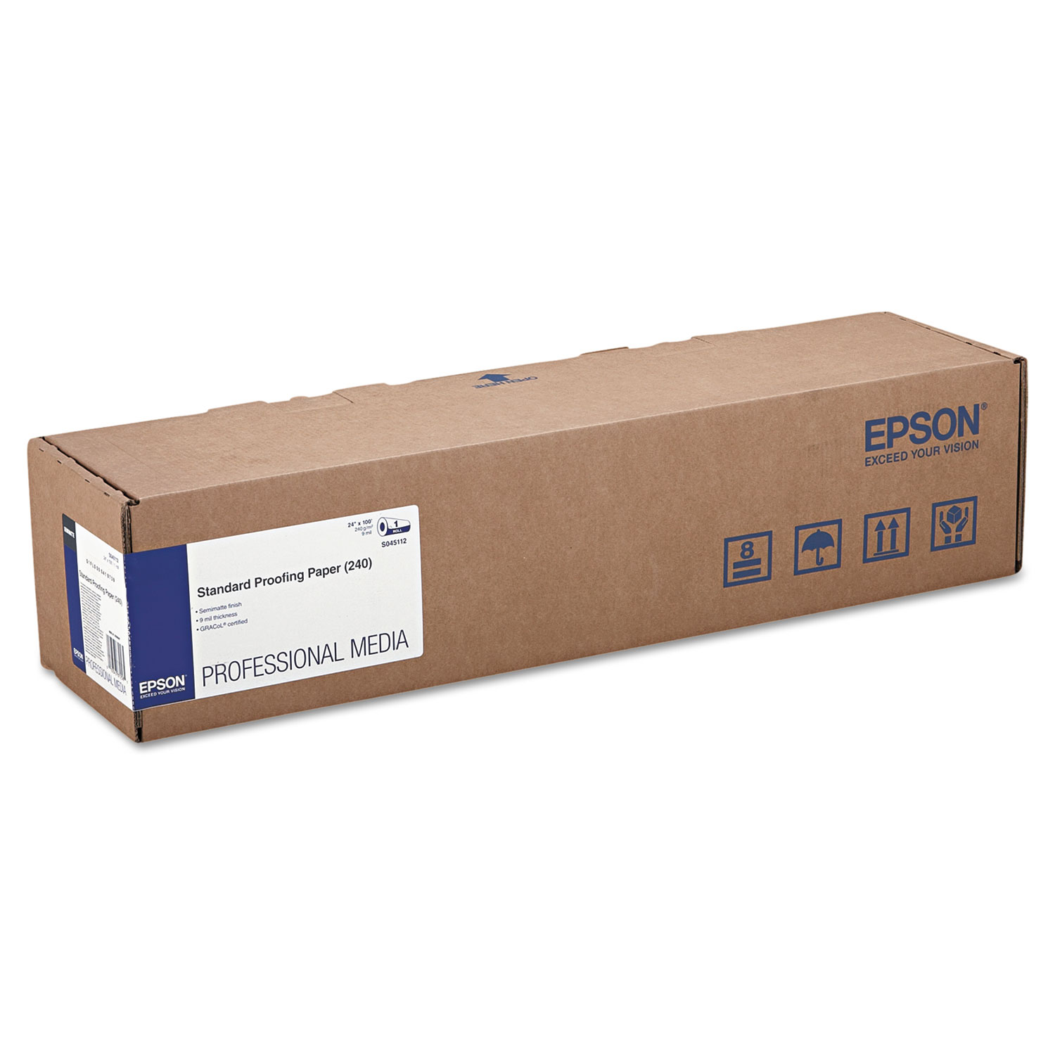 Standard Proofing Paper Roll, 9 Mil, 24" X 100 Ft, Semi-Matte White