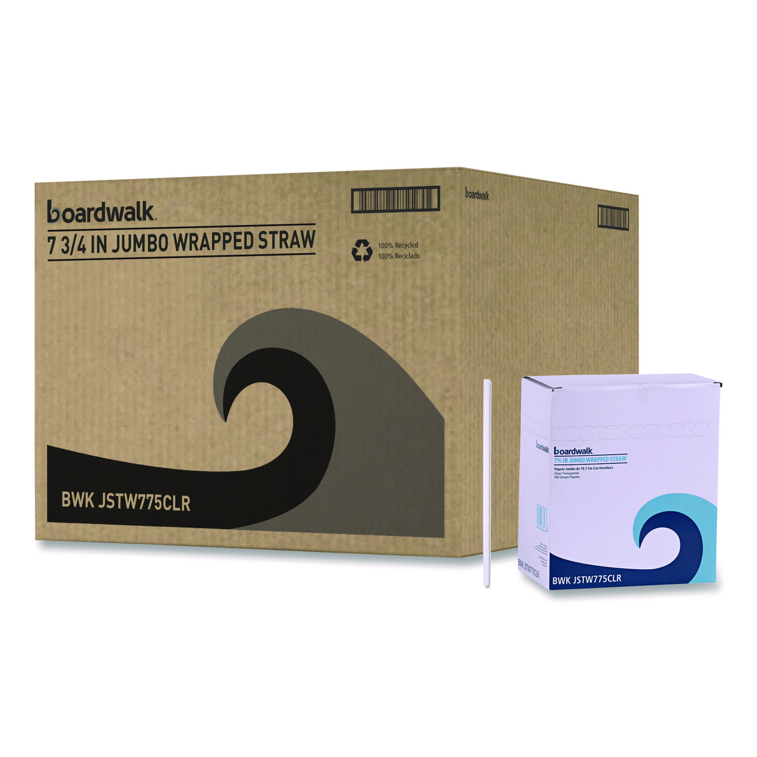 STRAW,7 3/4 JUMBO,WRP,CLR