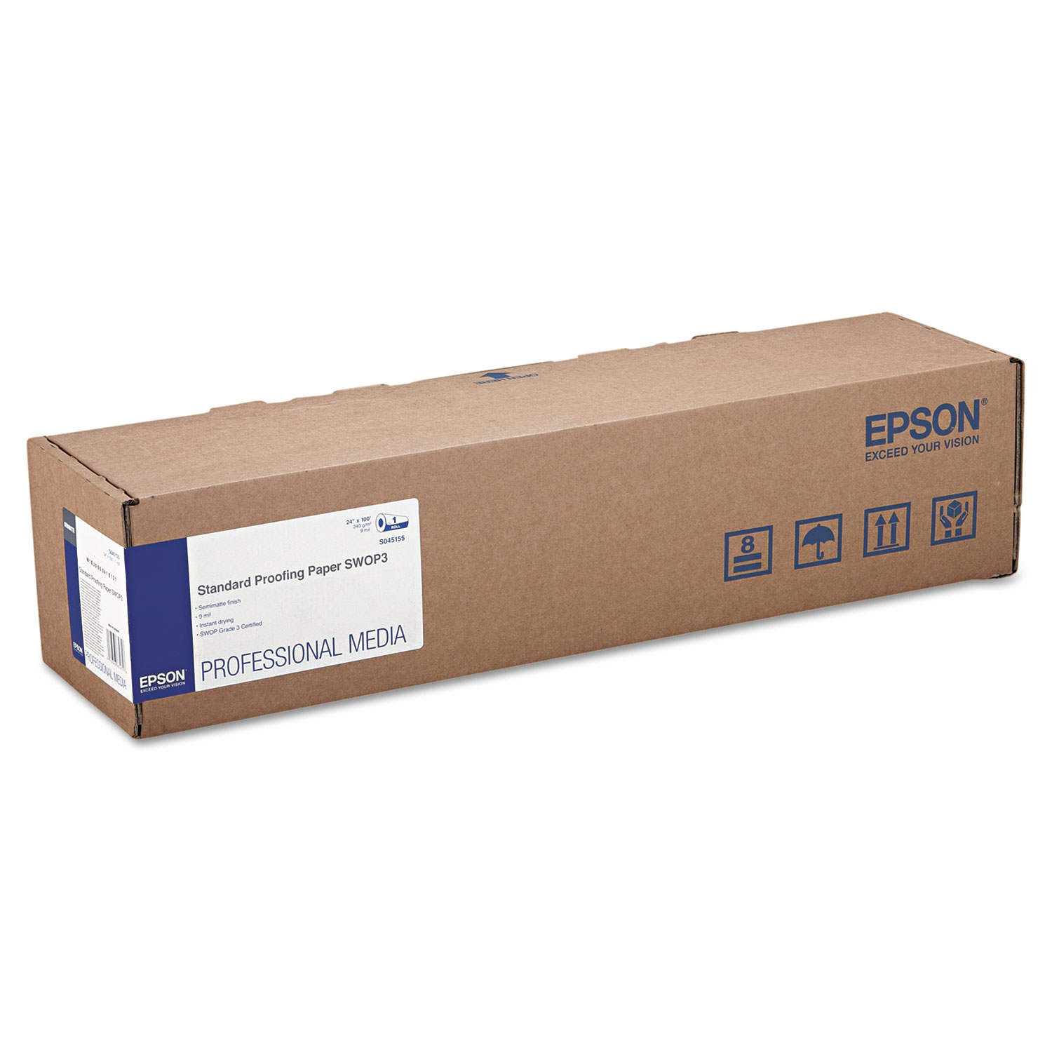Standard Proofing Paper Roll Swop3, 9 Mil, 24" X 100 Ft, Semi-Matte White