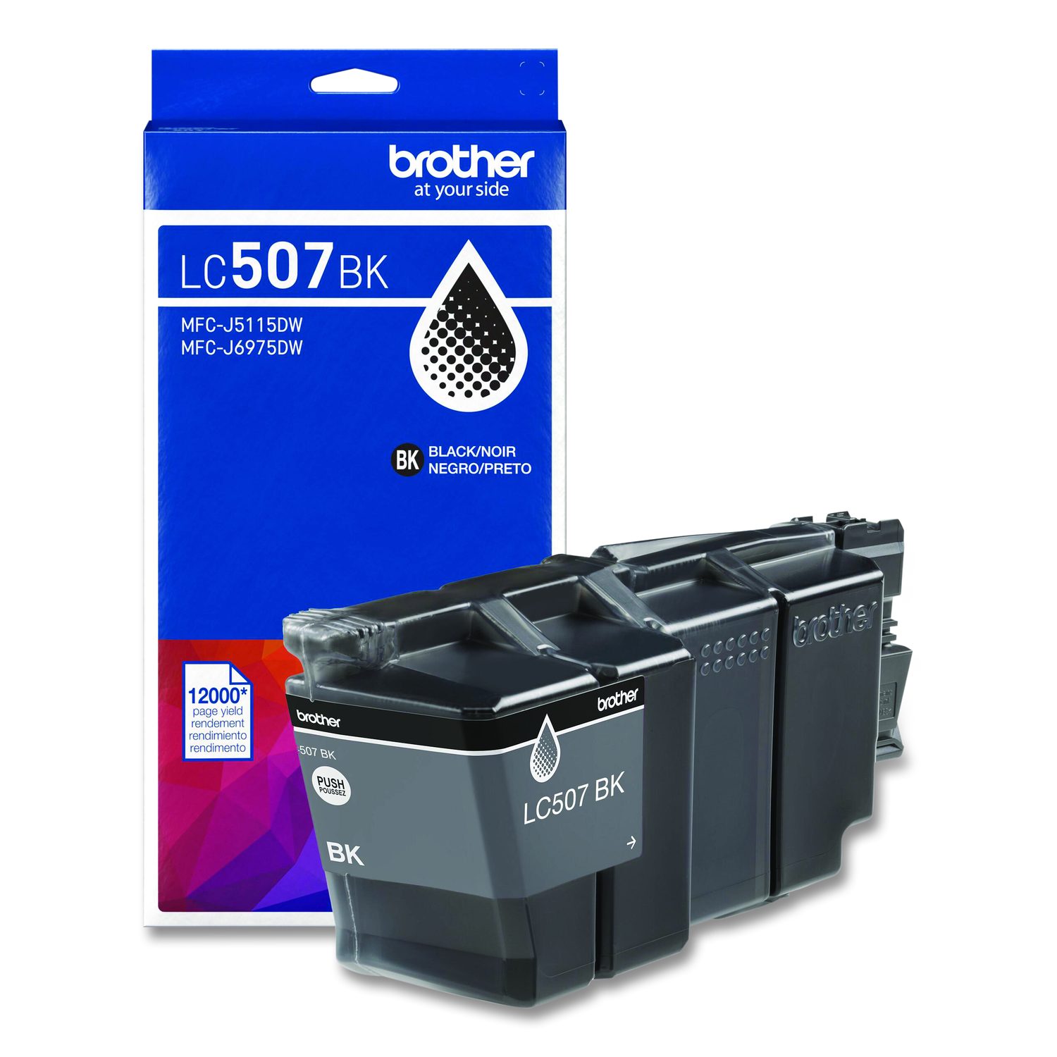 Brother Genuine LC507 Ultra High Yield Black Ink Cartridge - up to 12000 pages