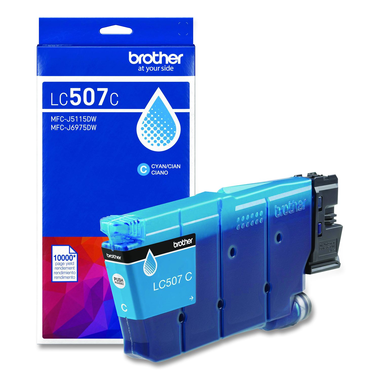 Brother Genuine LC507C Ultra High Yield Cyan Ink Cartridge - up to 10000 pages