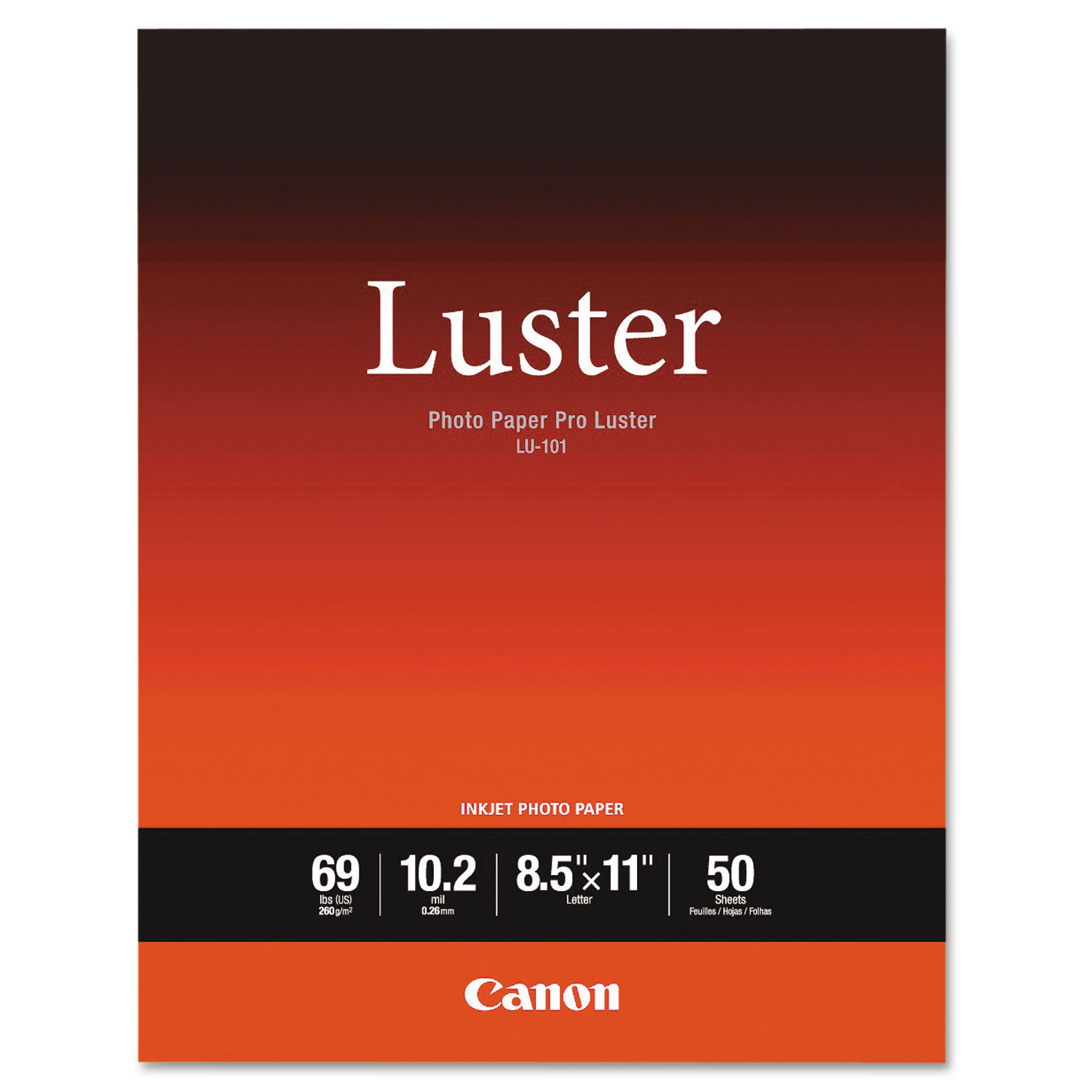 PRO Luster Inkjet Photo Paper, 8 1/2" x 11", White, 50 Sheets/Pack