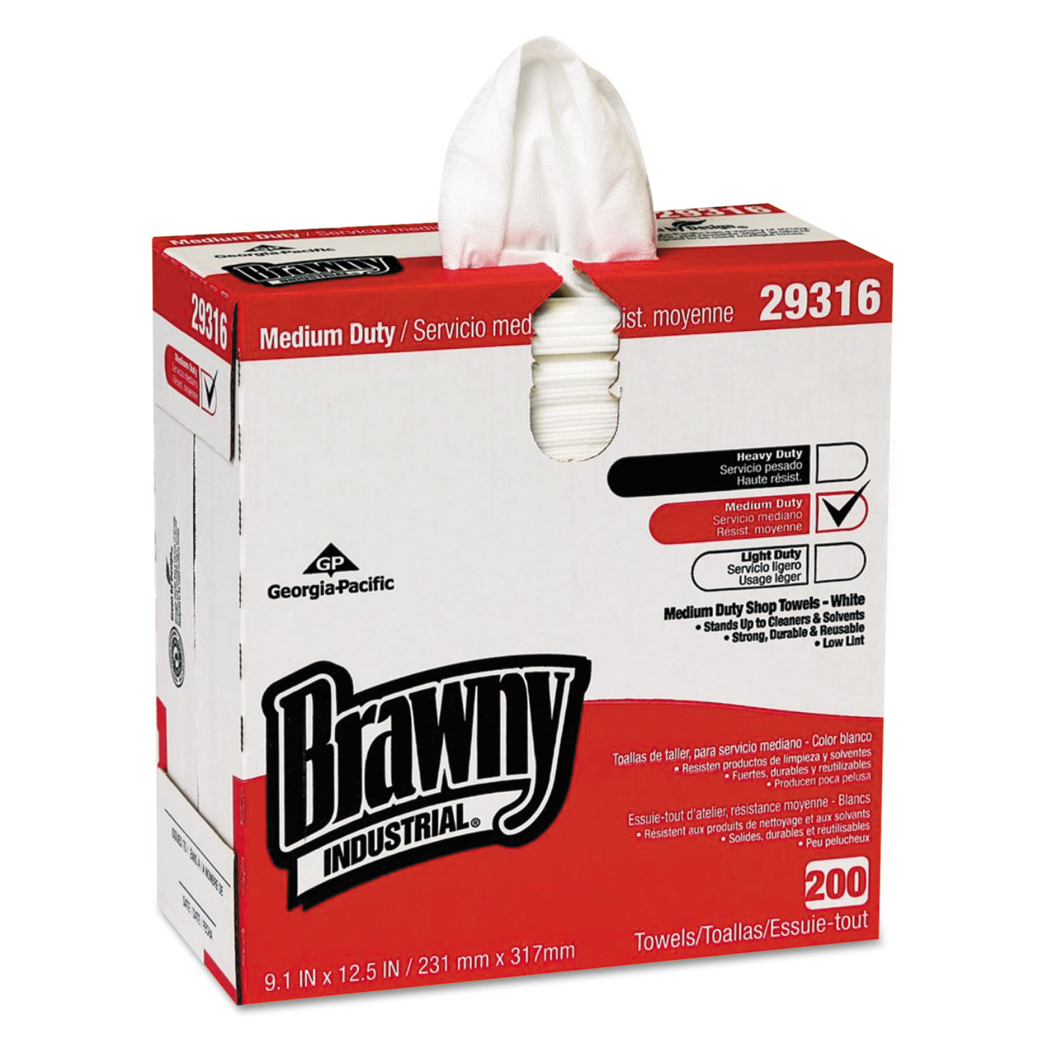 WIPES,BRAWNY,LT WGT,WH