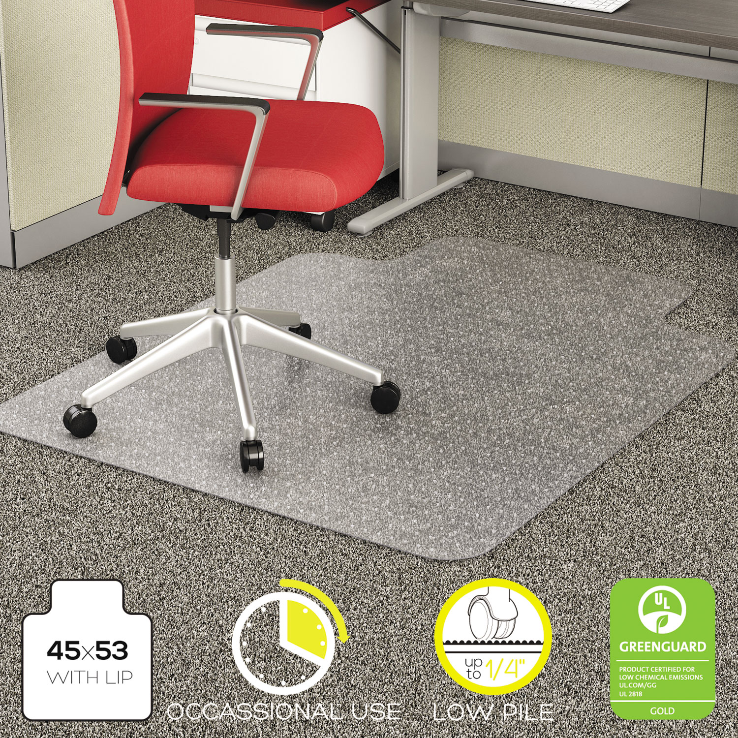 CHAIRMAT,45X53 LIP,NOBVL