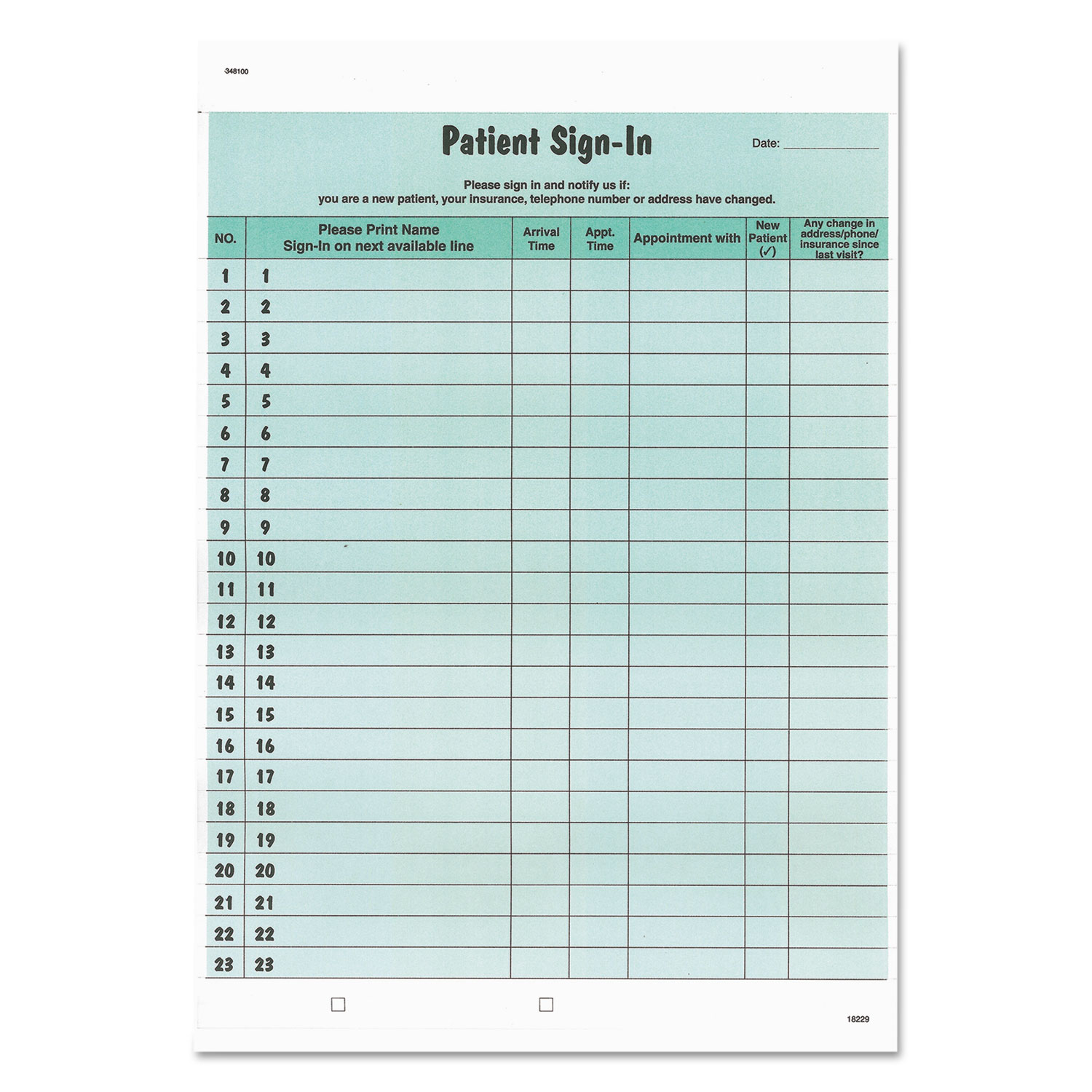FORM,PATIENT SIGN-IN.LOG