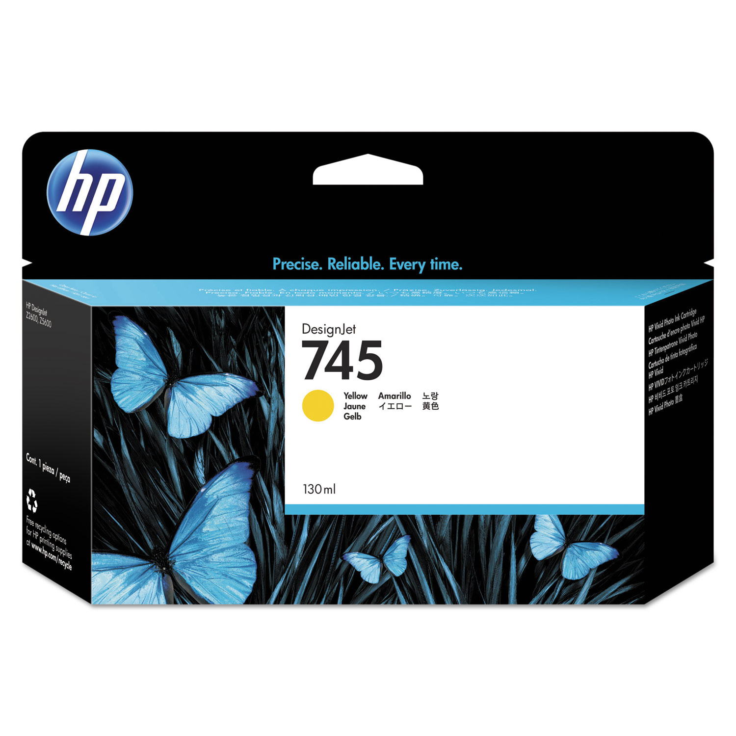 HP 745 Yellow Ink Cartridge 130-ml