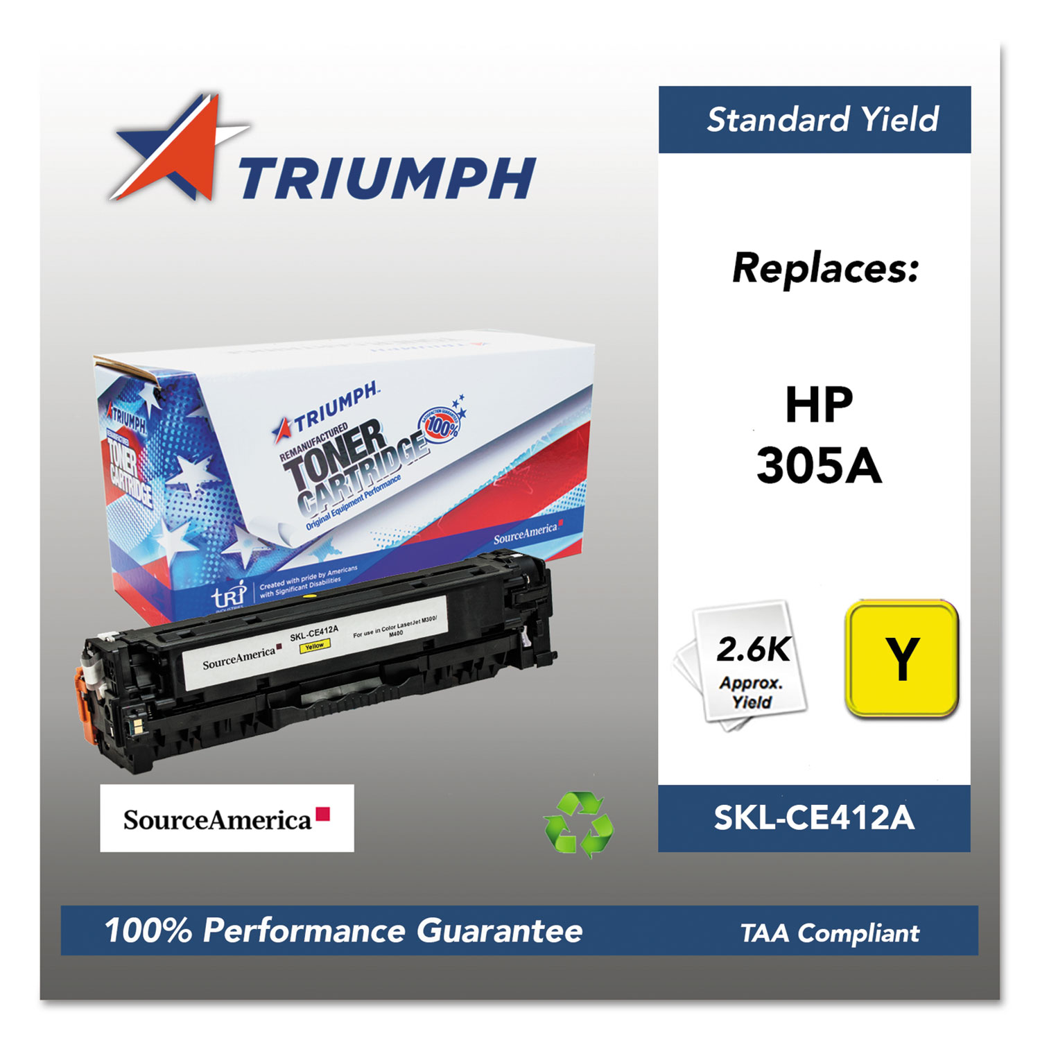 TONER,REMAN,HP,LJ,305A,YL