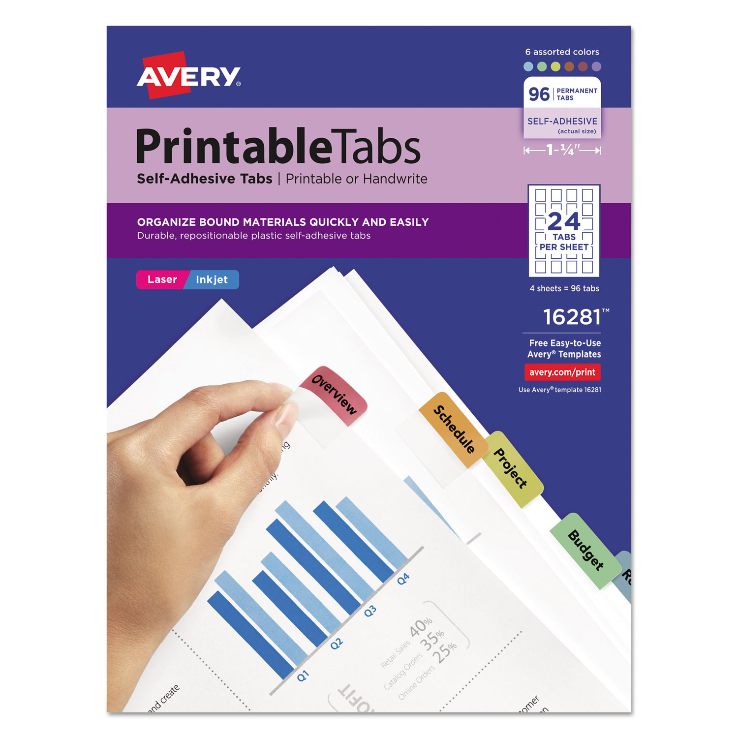 TAB,PRTBL1-1/4",AST,96/PK