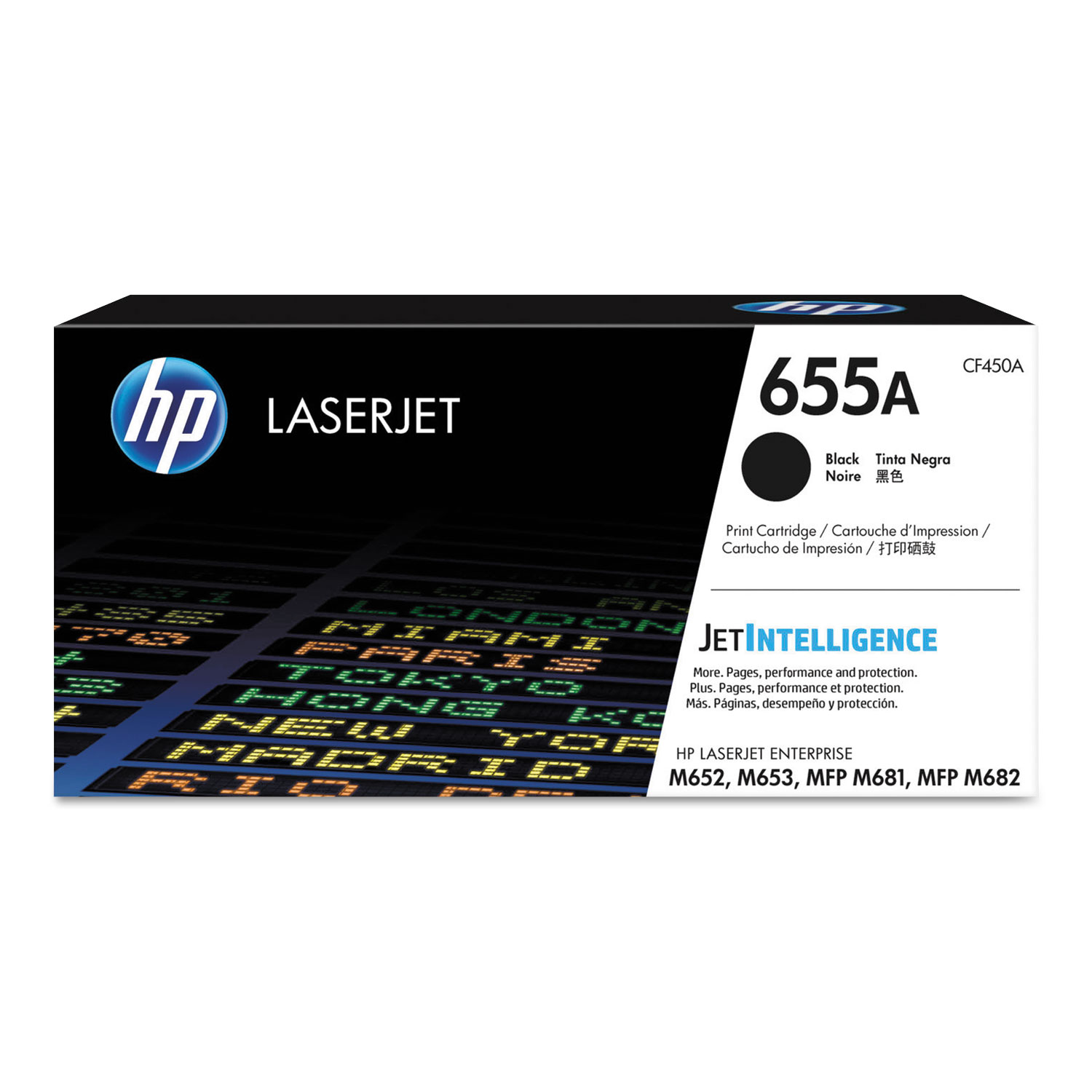 HP 655A Black Toner Cartridge; Yield: 12,500 pages