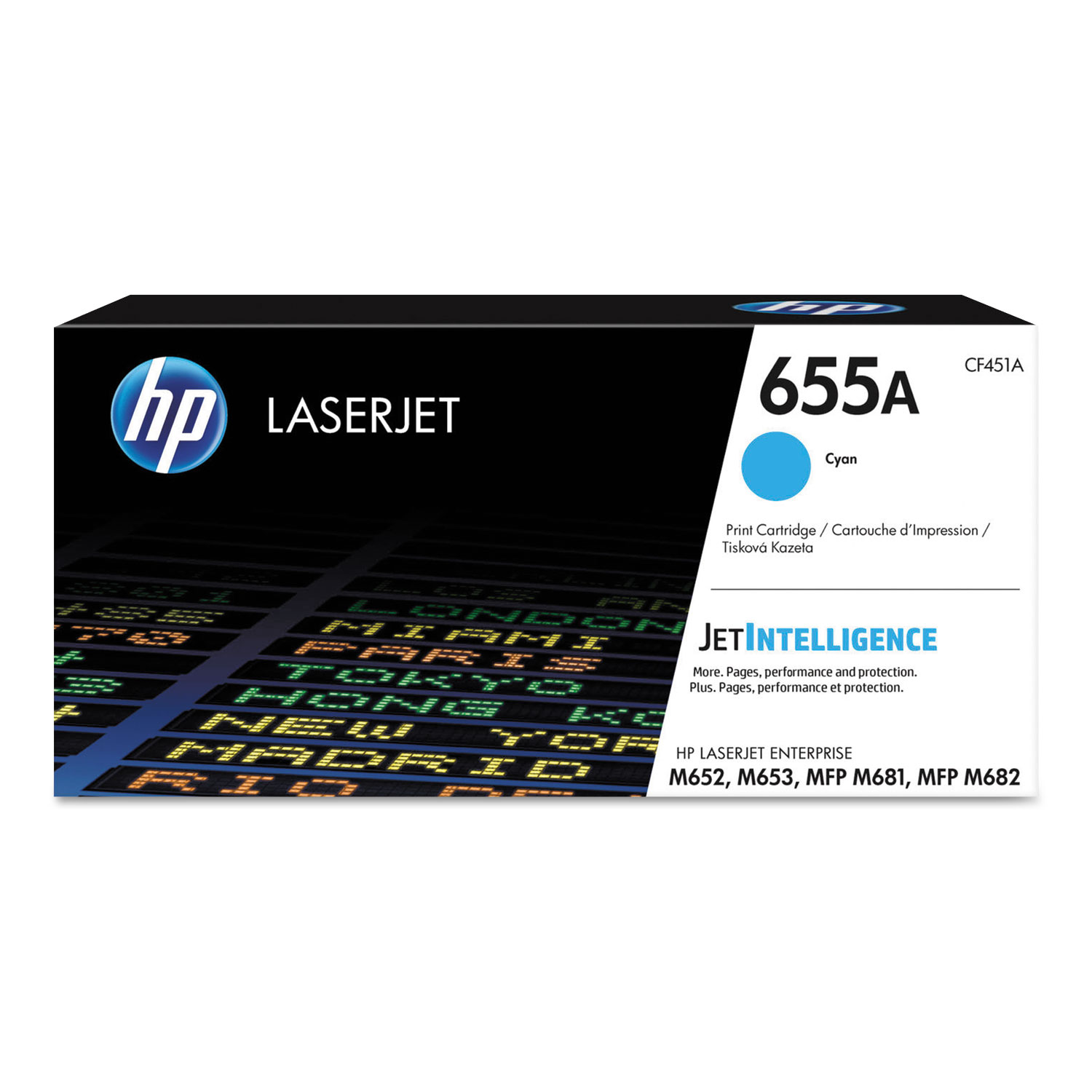 HP 655A Cyan Toner Cartridge; Yield: 10,500 pages
