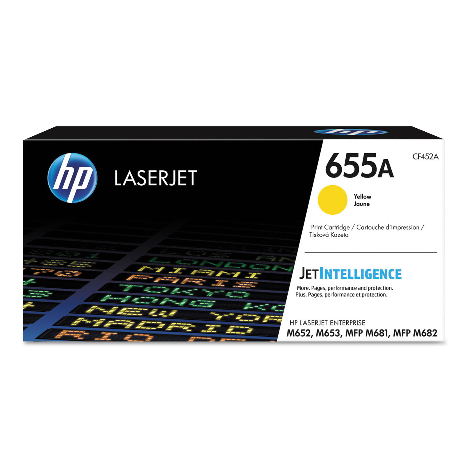 HP 655A Yellow Toner Cartridge; Yield: 10,500 pages