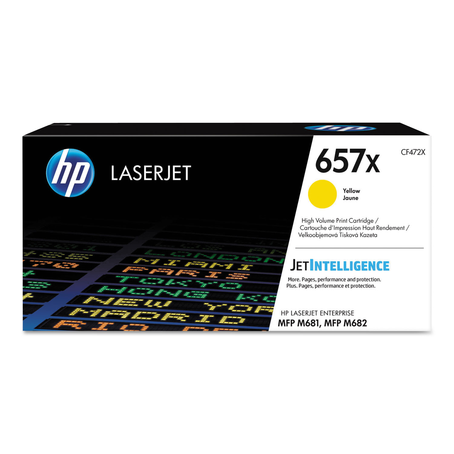 HP 657X High Yield Yellow Toner Cartridge; Yield: 23,000 pages