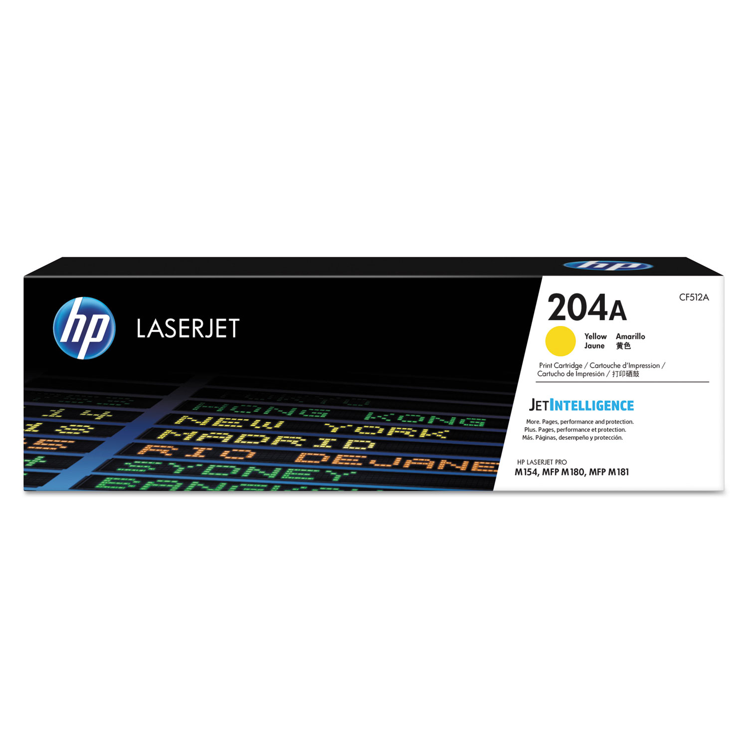 HP 204A (CF512A) Yellow Original LaserJet Toner Cartridge (900 Yield)