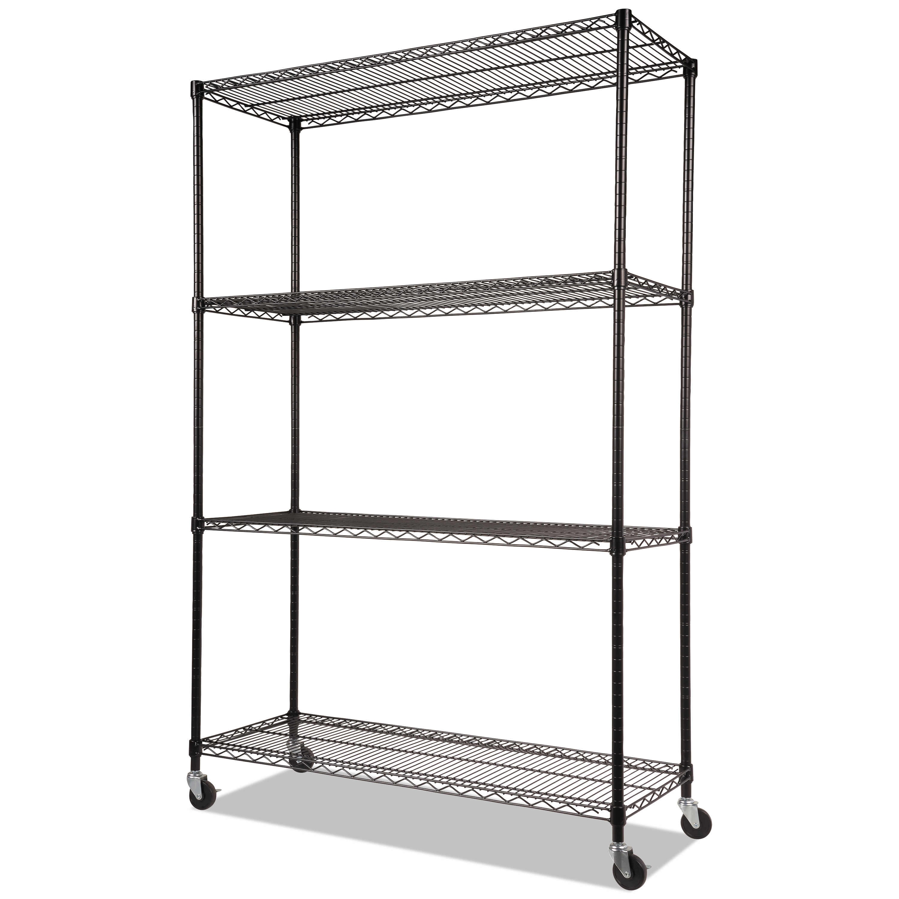 SHELVING,WIRE,48X18,4S,BK