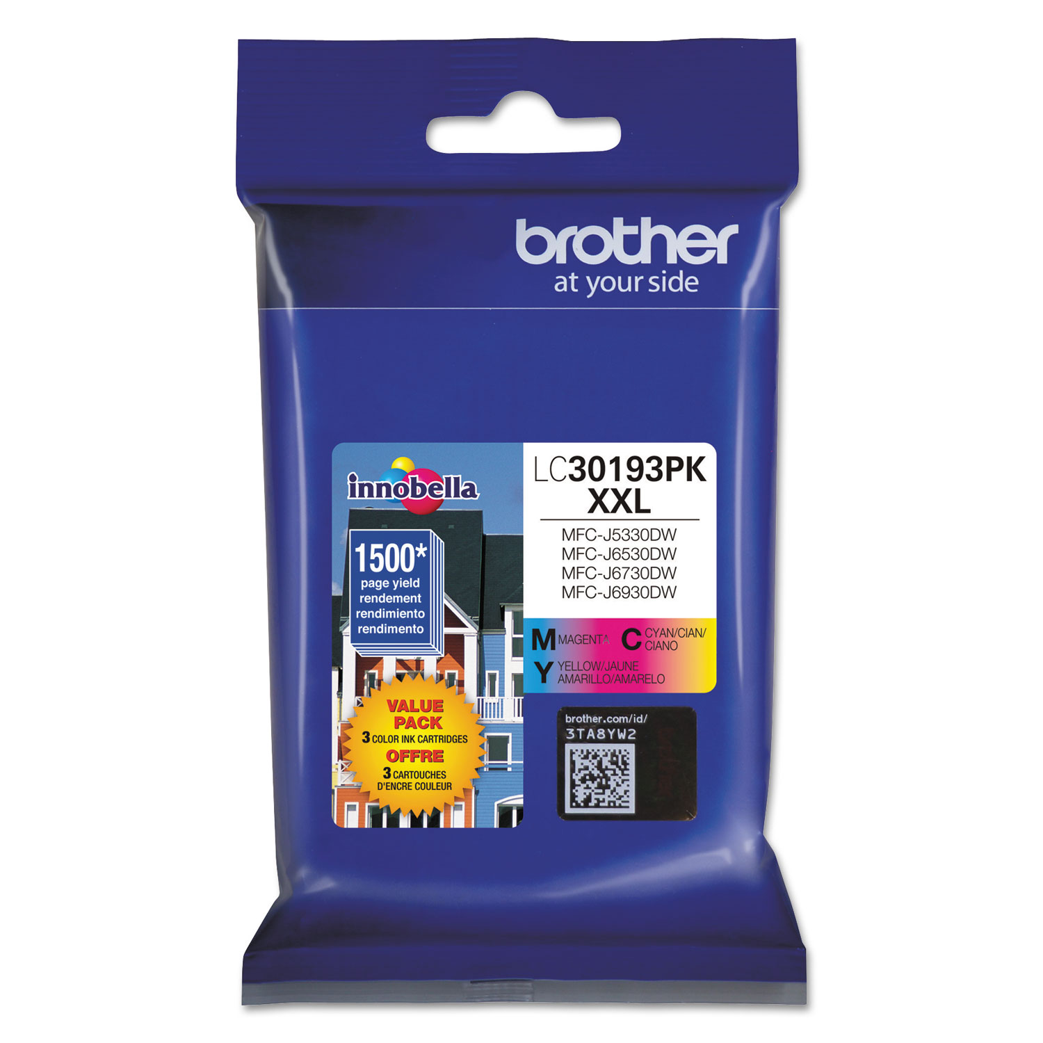 LC30193PK XXL Super Yield Cyan/ Magenta/ Yellow Ink Cartridge 3-Pack; Yield: 3 x 1,500 pages