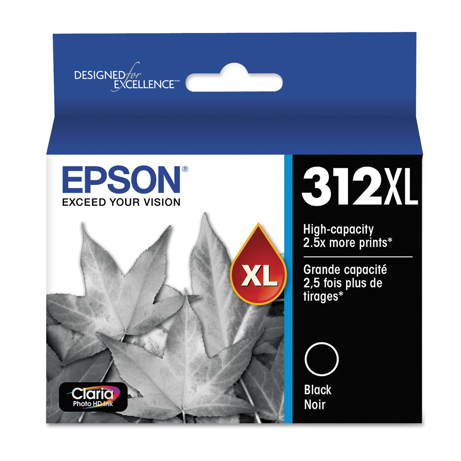 Epson 312XL High Capacity Black Ink Cartridge; Yield: 500 pages