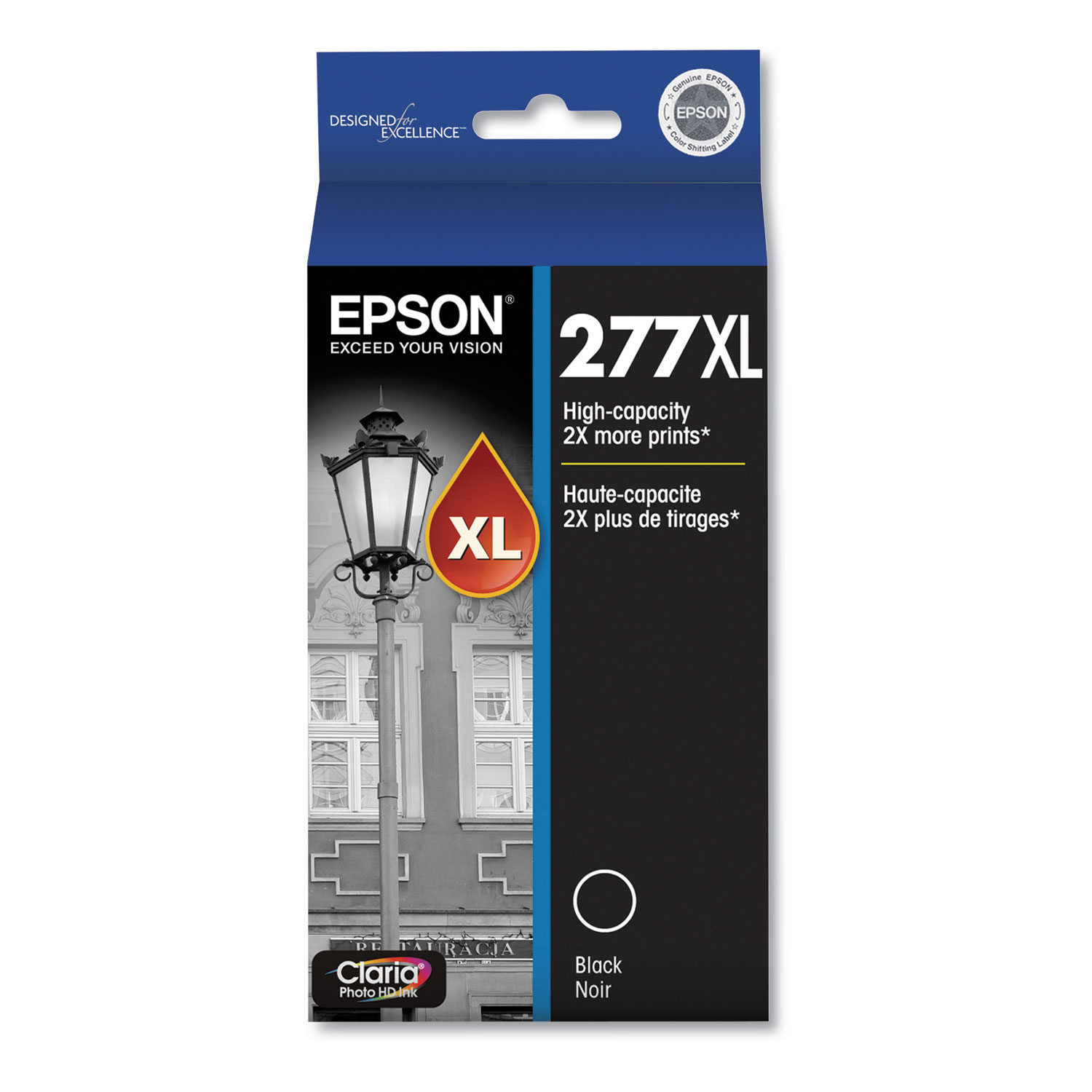 Epson 277XL High Capacity Black Ink Cartridge; Yield: 500 pages