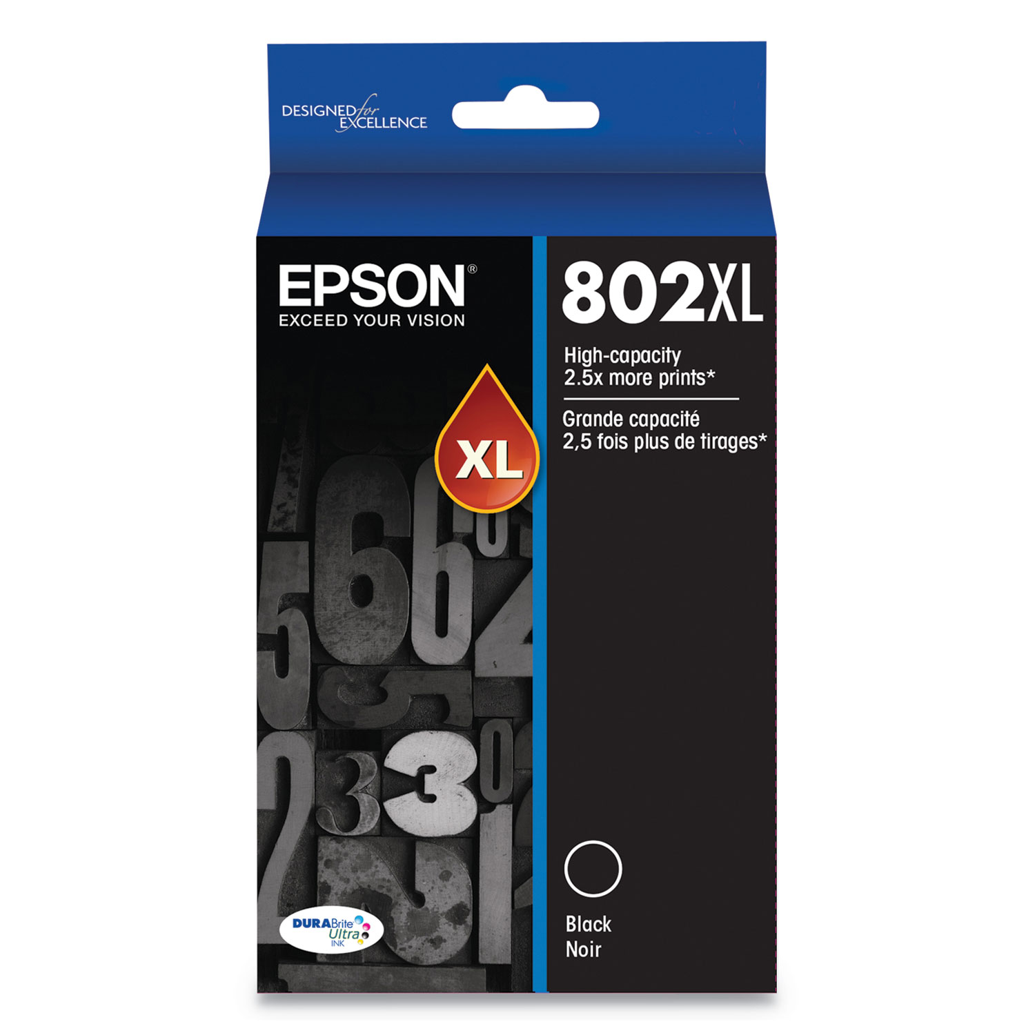 Epson 802XL High Capacity Black Ink Cartridge; Yield: 2,600 pages