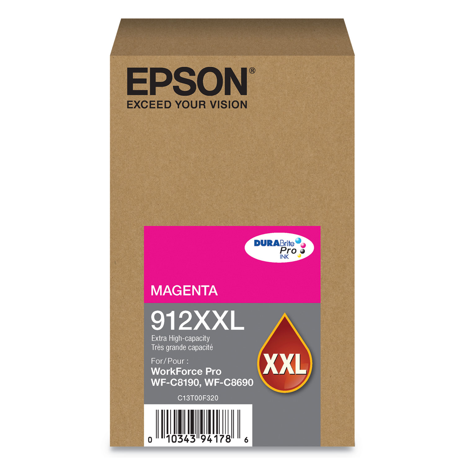Epson 912XXL Extra High-capacity Magenta Ink Cartridge; Yield: 8,000 pages
