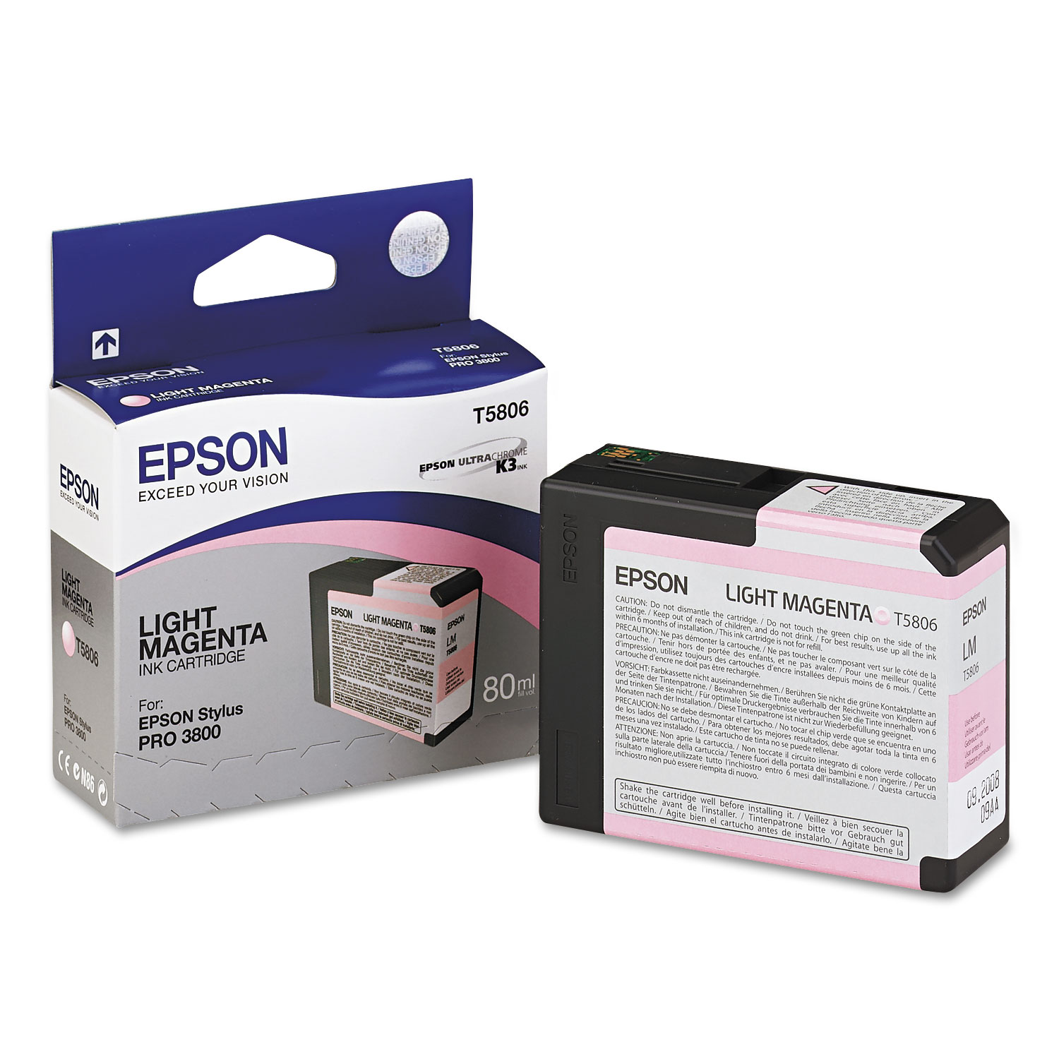 Epson T580600 80 ml Light Magenta UltraChrome K3 Ink Cartridge