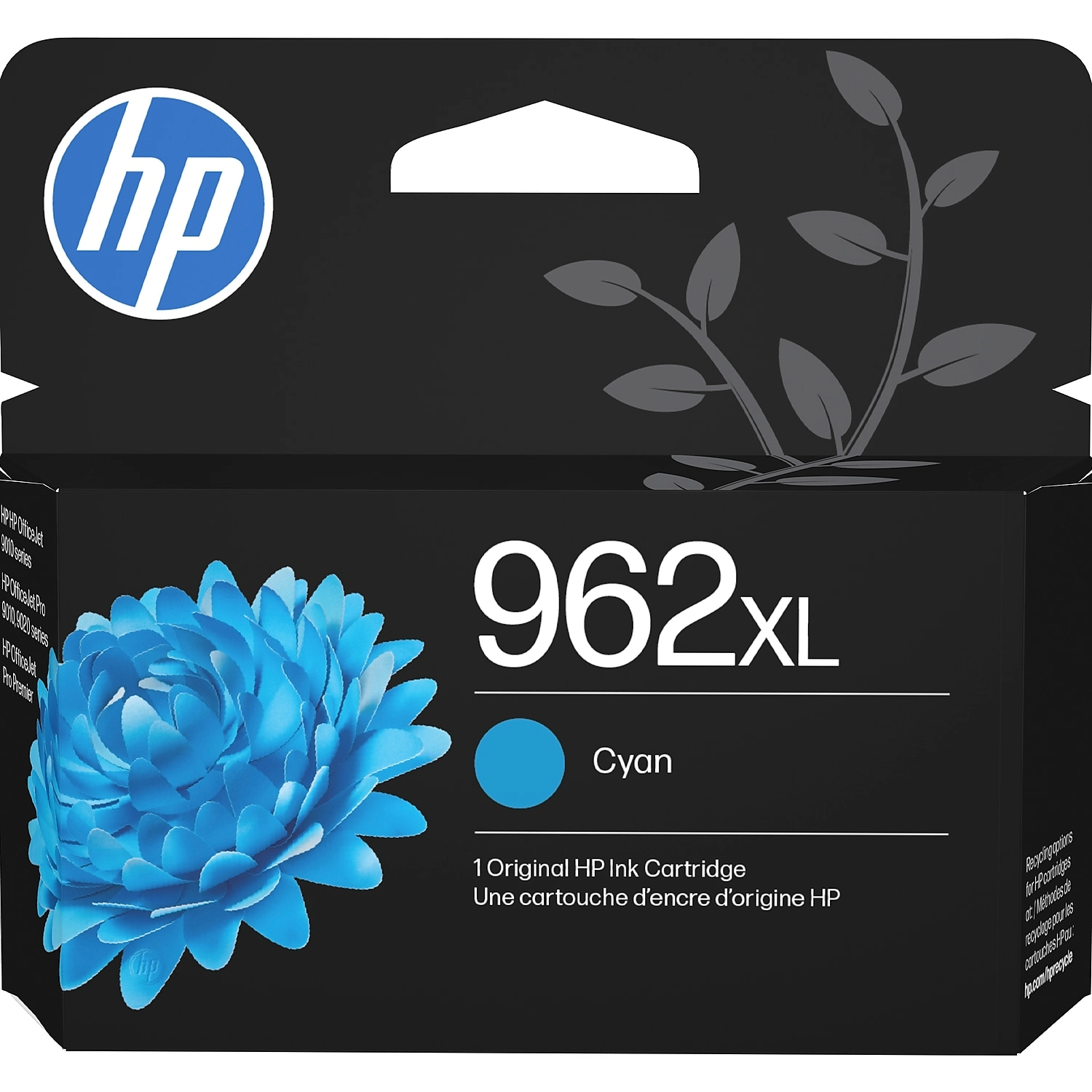 HP 962XL High Yield Cyan Ink Cartridge; Yield: 1,600 pages